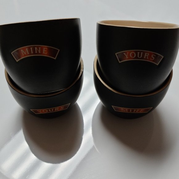 Bailey's Irish Cream Ceramic Espresso Coffee 'Mine' & 'Yours' Cups (Set of 4) - Picture 2 of 3